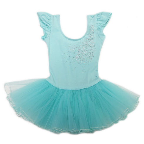 Girls Mint Rhinestone Bow Accent Tutu Ballet Dress S (9-24M)-XL (6-8) - SophiasStyle.com